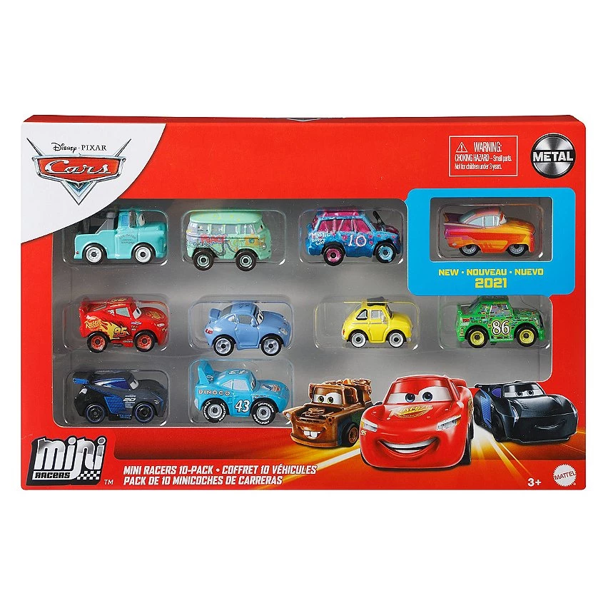 Remise 🛒 Cars Disney Pixar - Coffret 10 Véhicules (Modèles Aléatoires) - Petites Voitures - 3 Ans Et + - Cars 💯