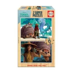 Le moins cher 😀 PUZZLE 2x25 PIECES EN BOIS: RAYA ET LE DERNIER DRAGON - Educa ❤️