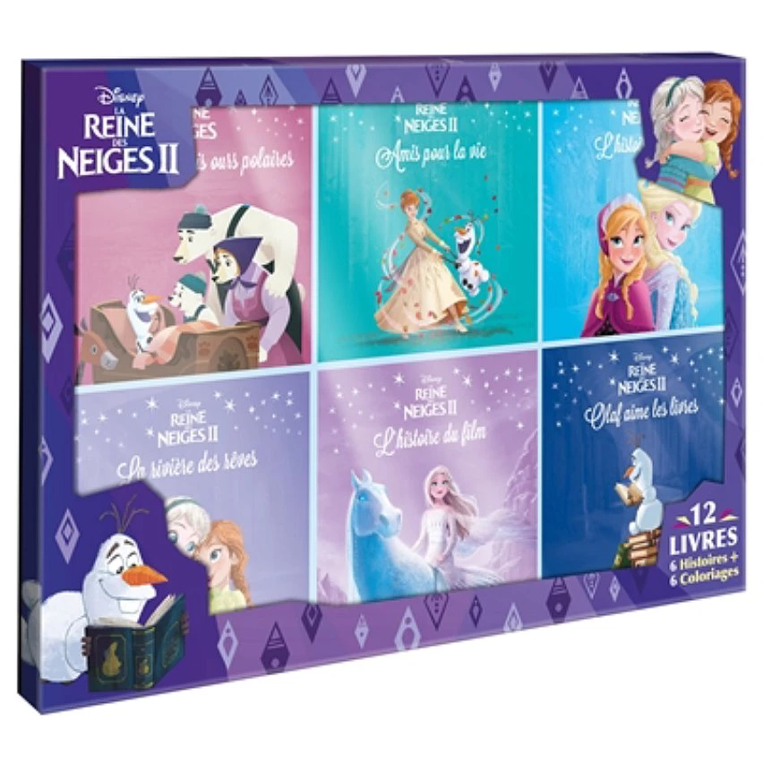 Offres 👏 La reine des neiges II : 12 livres : 6 histoires + 6 coloriages (Coffret) 😉