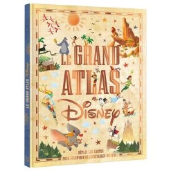 Grosses soldes 👏 DISNEY - Le Grand Atlas Disney - Déplie les cartes pour découvrir 20 incroyables univers ! (Jeunesse) 🧨