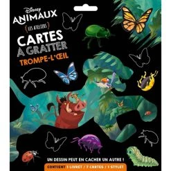 Bon marché 💯 DISNEY ANIMAUX - Les Ateliers Disney - Cartes à gratter - Trompe-l'oeil (Jeunesse) 🎁