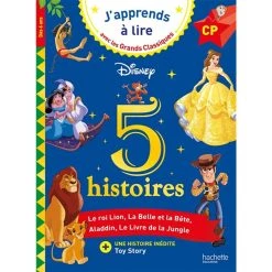 Bon marché ⌛ Disney - 5 histoires - CP niveaux 1, 2, 3 (Cartonné) 🔔