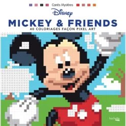 De gros 🌟 Carrés mystères Disney Mickey & friends - 40 coloriages façon pixel art (Broché) 🛒