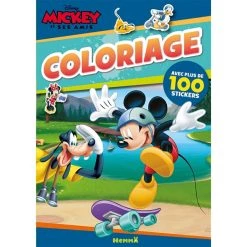 Tout neuf 🤩 Disney Mickey et ses amis - Coloriage avec plus de 100 stickers (Mickey) (Jeunesse) 🔥