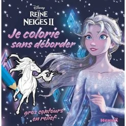 Nouveau 🤩 Disney La Reine des Neiges 2 - Je colorie sans déborder (Elsa fond bleu) (Jeunesse) ✔️